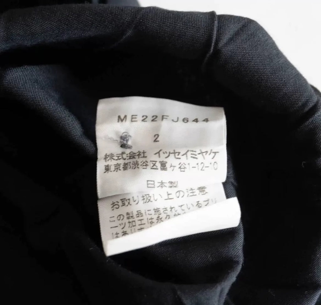 Issey Miyake Black Pleated Long Sleeve Shirt