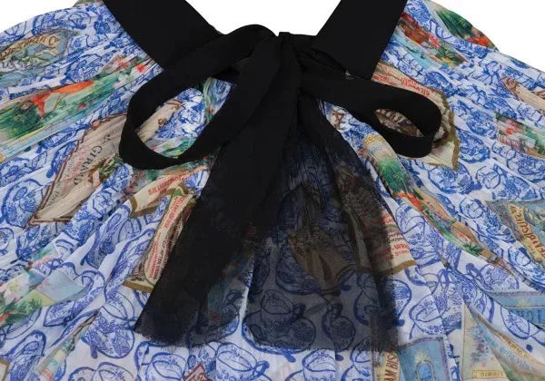 COMME des GARCONS Vintage Blue Floral Crew Neck Top