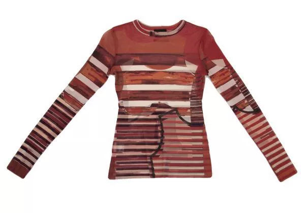 Jean Paul Gaultier Vintage Red Striped Mesh Top