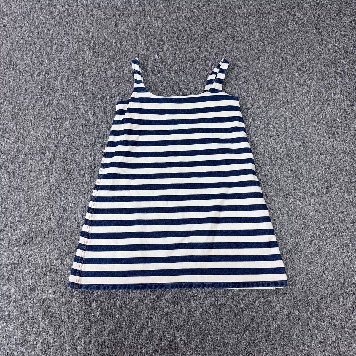 Prada Triangle Logo Striped Denim Skirt