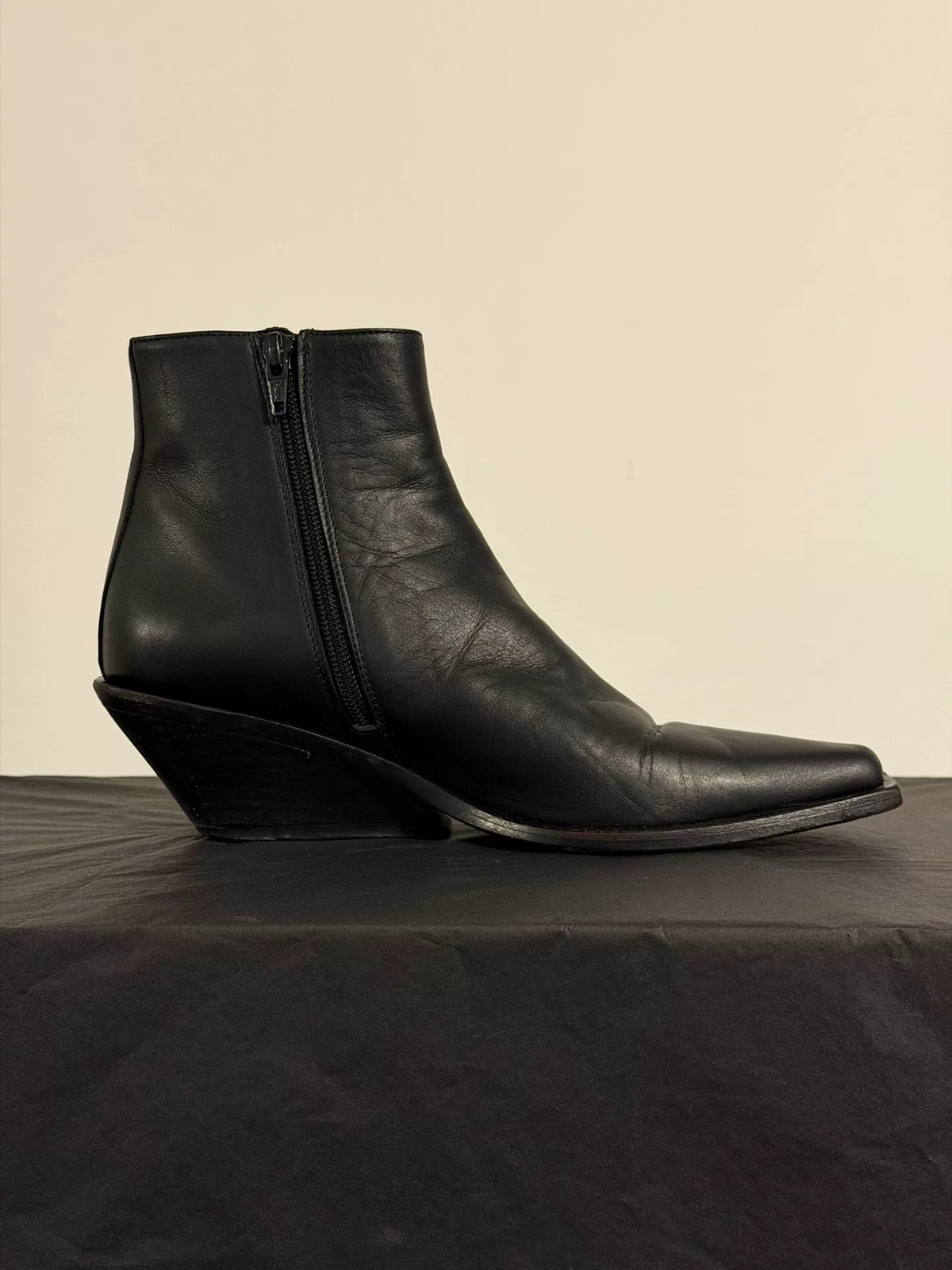Ann Demeulemeester Western Wedge Boots Combat Ankle Boots