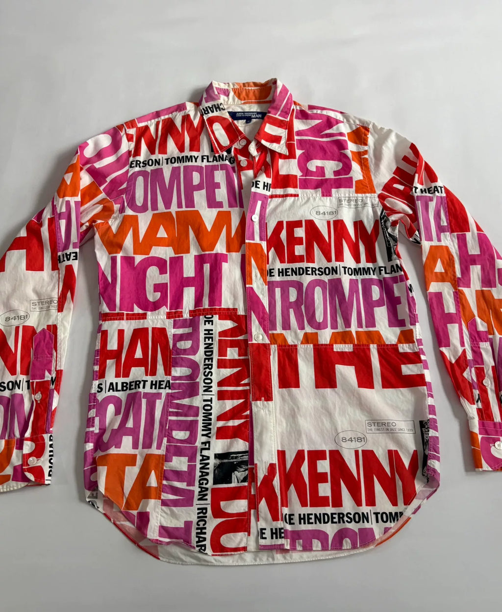 Junya Watanabe Panel Slogan Print Portrait Vintage Shirt