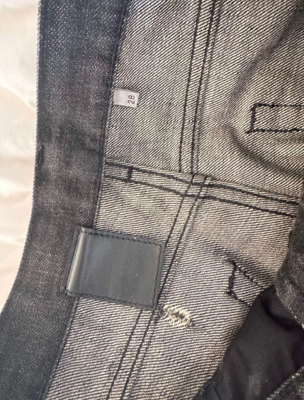 Dior Homme SS04 Strip Distressed Waxed Denim Jeans