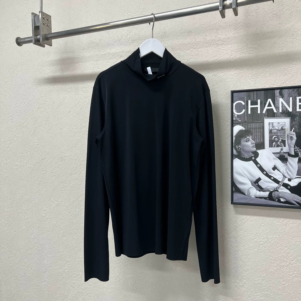 Prada Triangle Logo Turtleneck Long-Sleeve Top