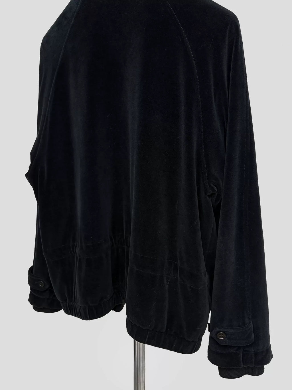 Ann Demeulemeester Black Velvet Zip Bomber