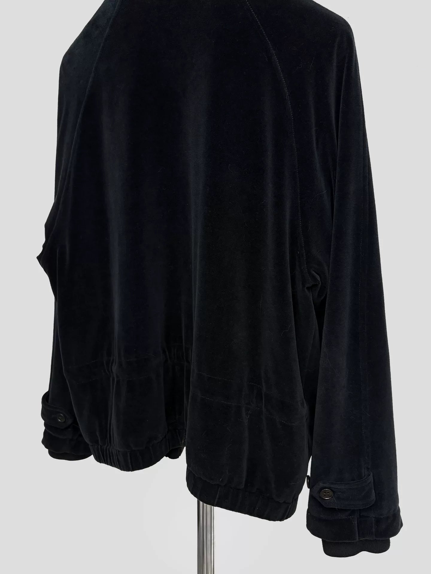 Ann Demeulemeester Black Velvet Zip Bomber