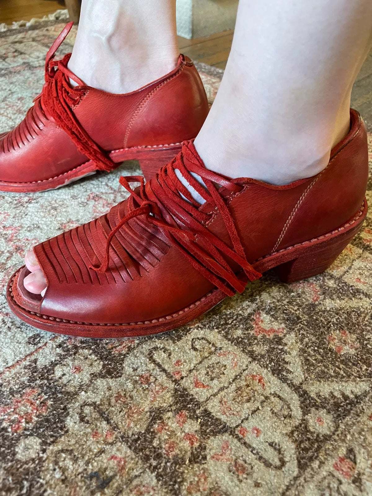 Guidi SS16 Red CV24T 1003C Fish-Mouth Cut Stripe High-Heel Calfskin Derby Shoes