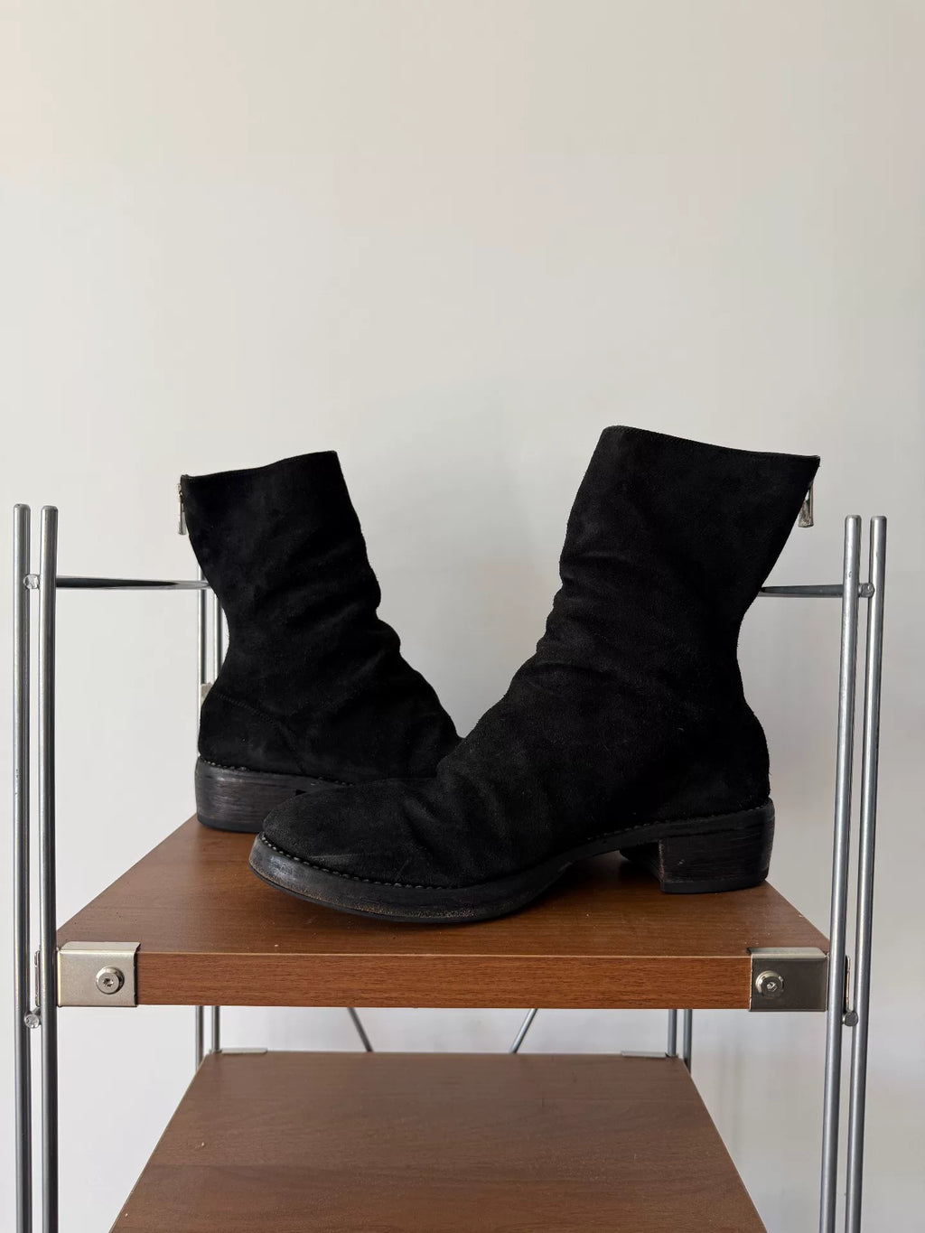 Guidi 788z Black Suede Horsehide Bottomed Large Size Men’s Boots