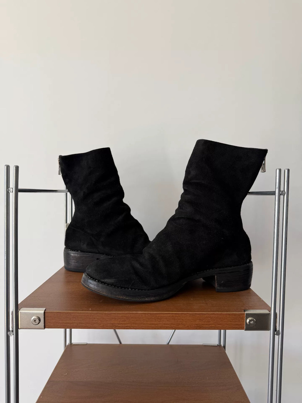 Guidi 788z Black Suede Horsehide Bottomed Large Size Men’s Boots