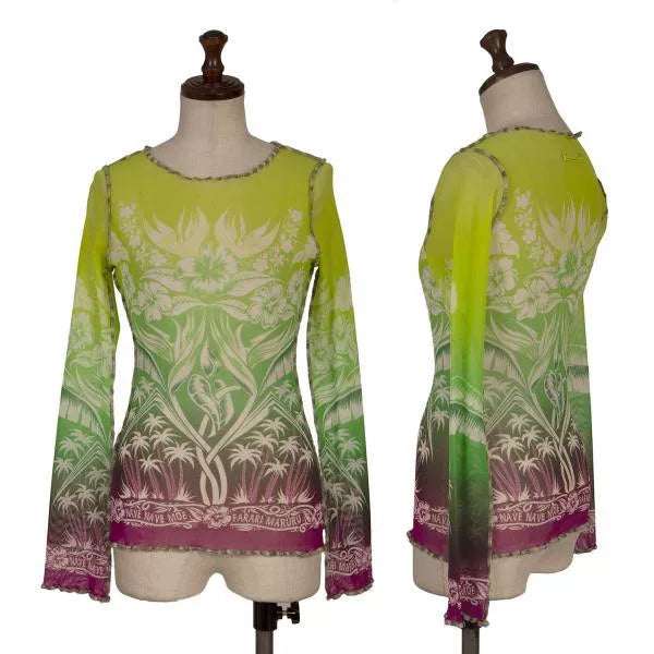 Jean Paul Gaultier Vintage Green Floral Mesh Top