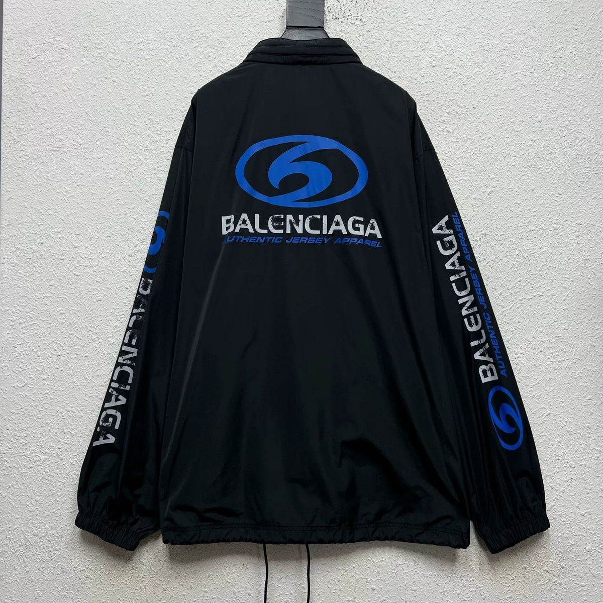 Balenciaga SS24 Wave Logo Print Crew Neck Button-Down Long Sleeve Jacket Windbreaker