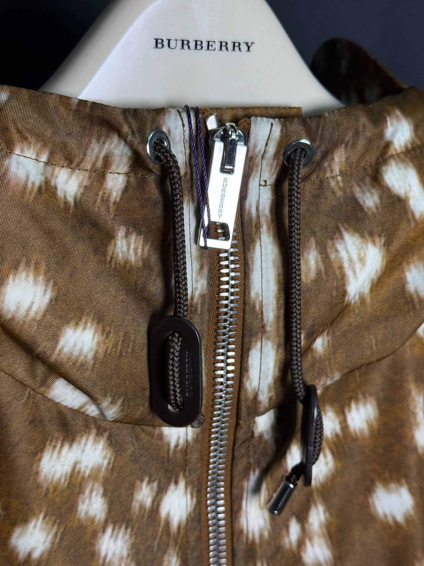 Burberry Deer Print Hooded Jacket