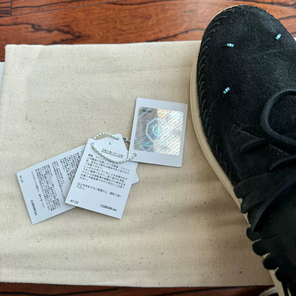 Visvim 18AW Aw Maliseet Shaman Mid Folk Fringe Black Shoes