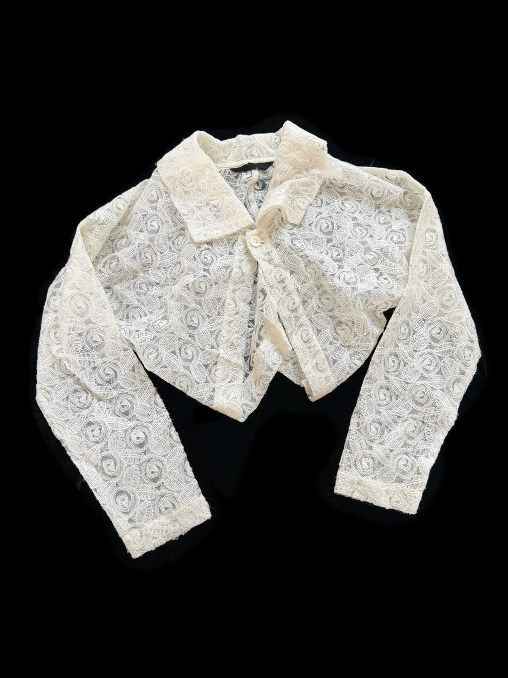 Comme Des Garcons Rei Kawakubo 1990 Tricot line kite-sleeve crocheted short top