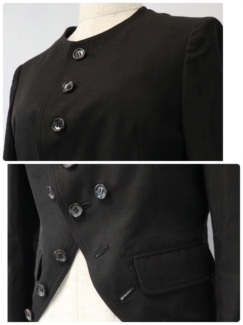 Yohji Yamamoto Black Collared Cupro Linen Jacket
