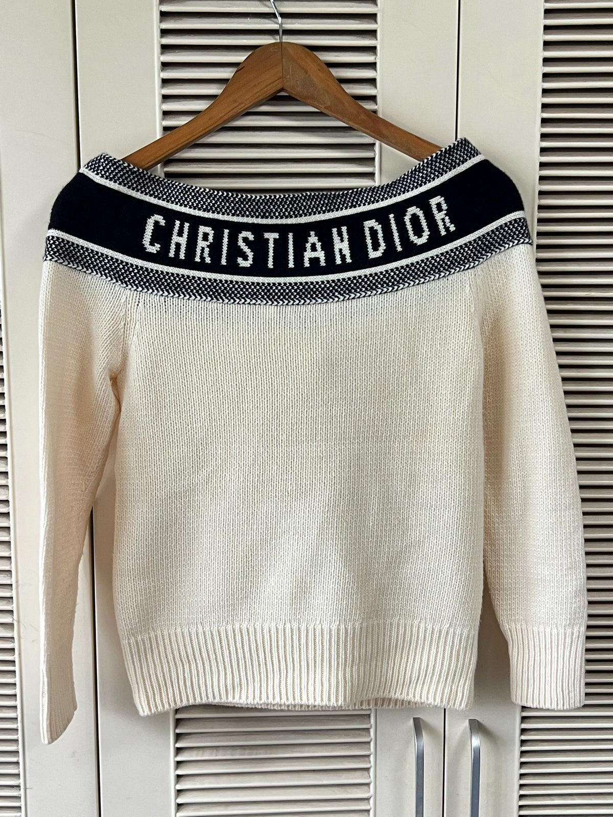 Dior Sailor Collar Tie-Front Sweater