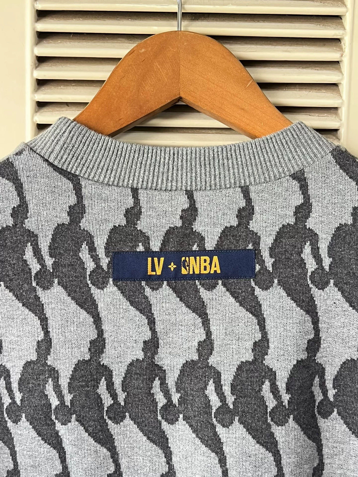 Louis Vuitton LV x NBA Collaboration Gray Knit Sweatshirt