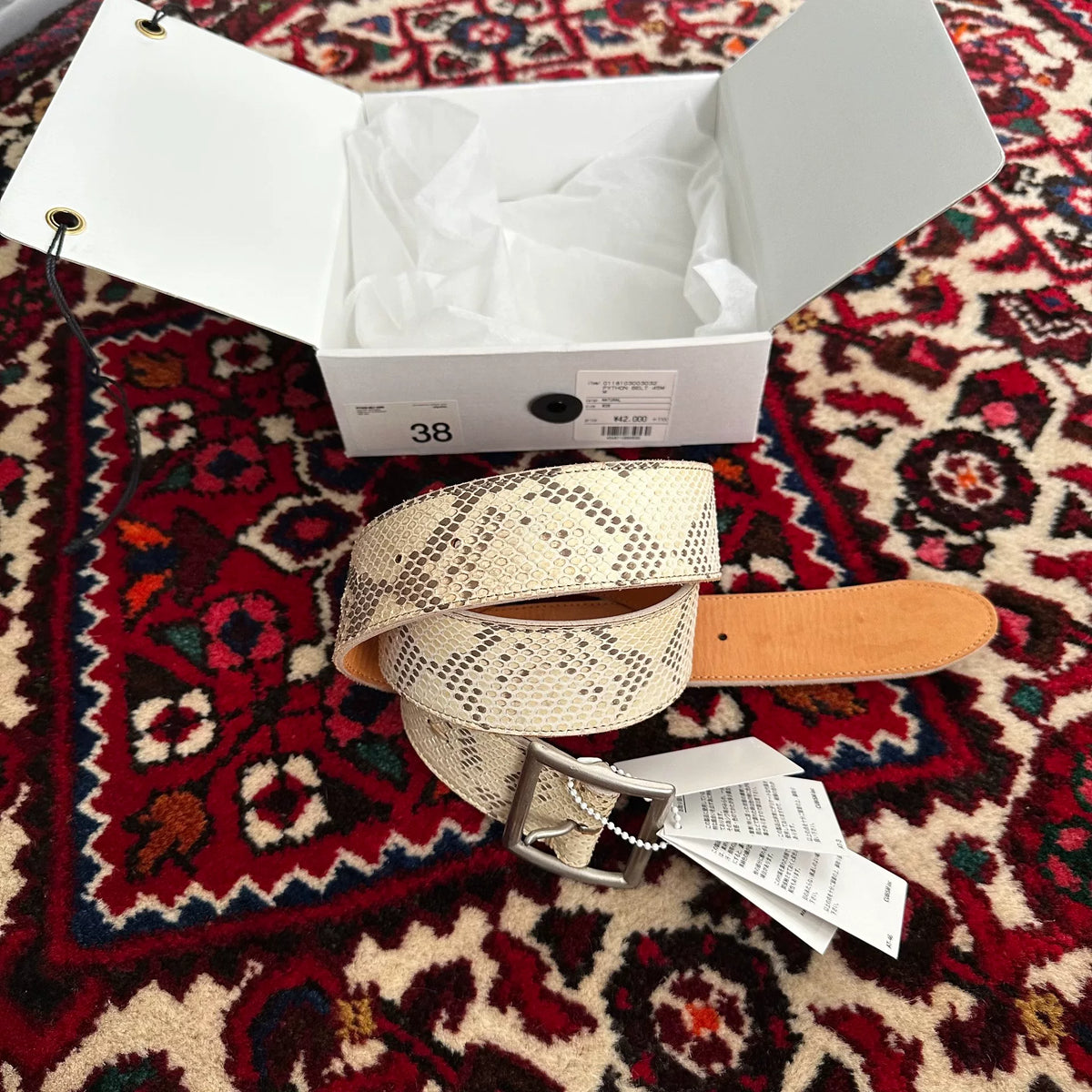 visvim 20ss python belt 40mm w38 belt