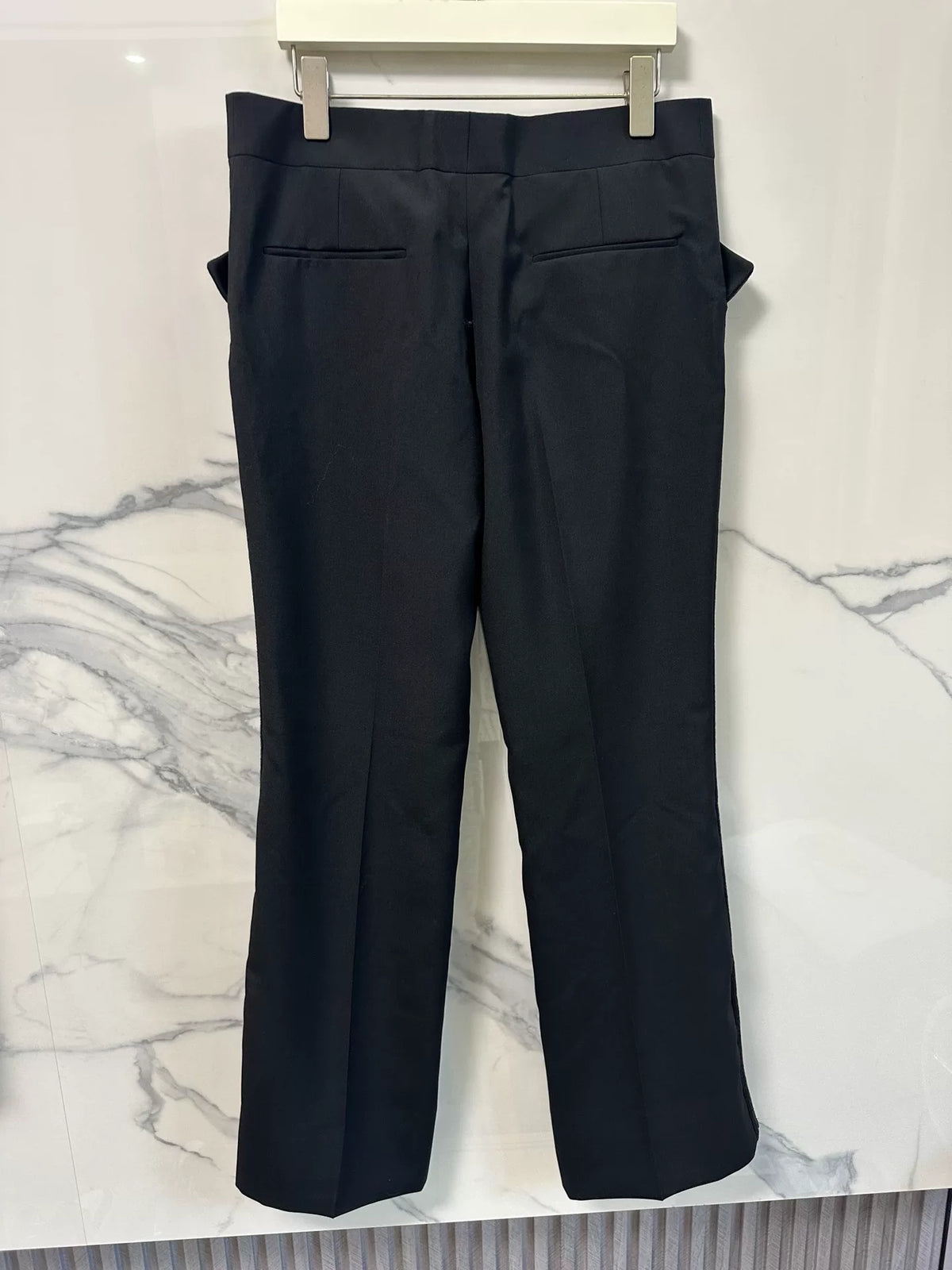 Saint Laurent Paris Black Embroidered Wool Trousers