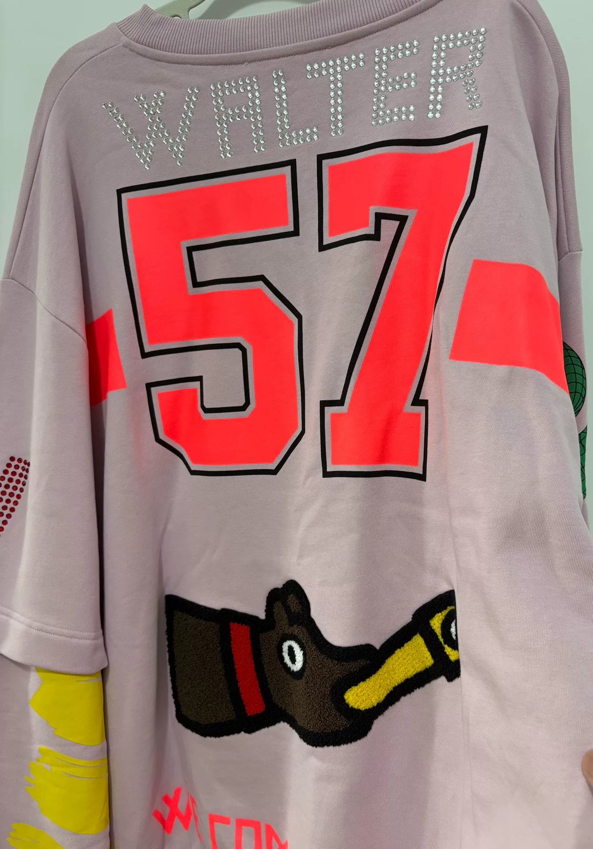 Walter Van Beirendonck deconstructed patchwork sweatshirt, Walter runway piece, 2023FW