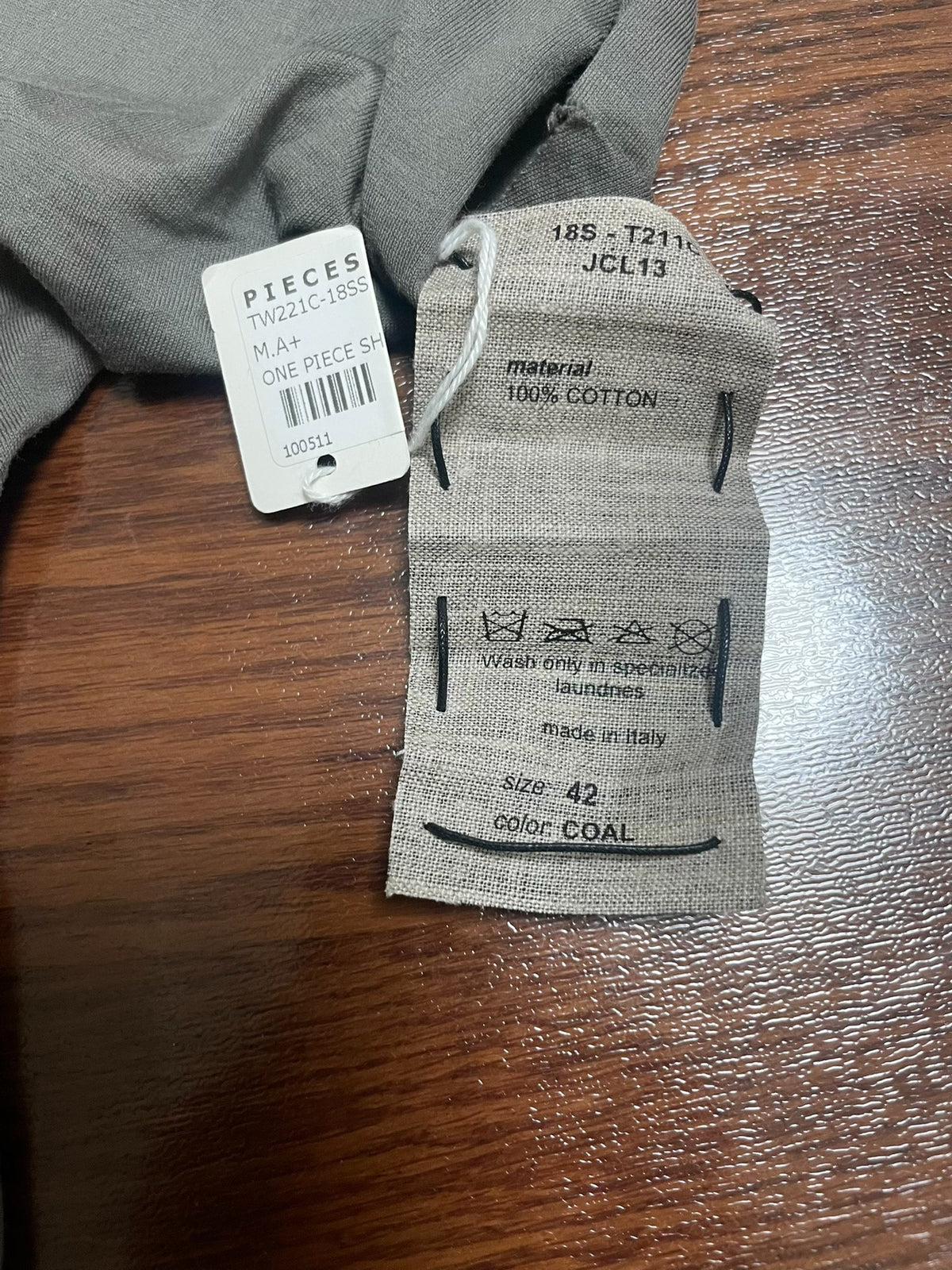 M.A+ SS18 m.a+ Coal one piece Grey Cotton Top