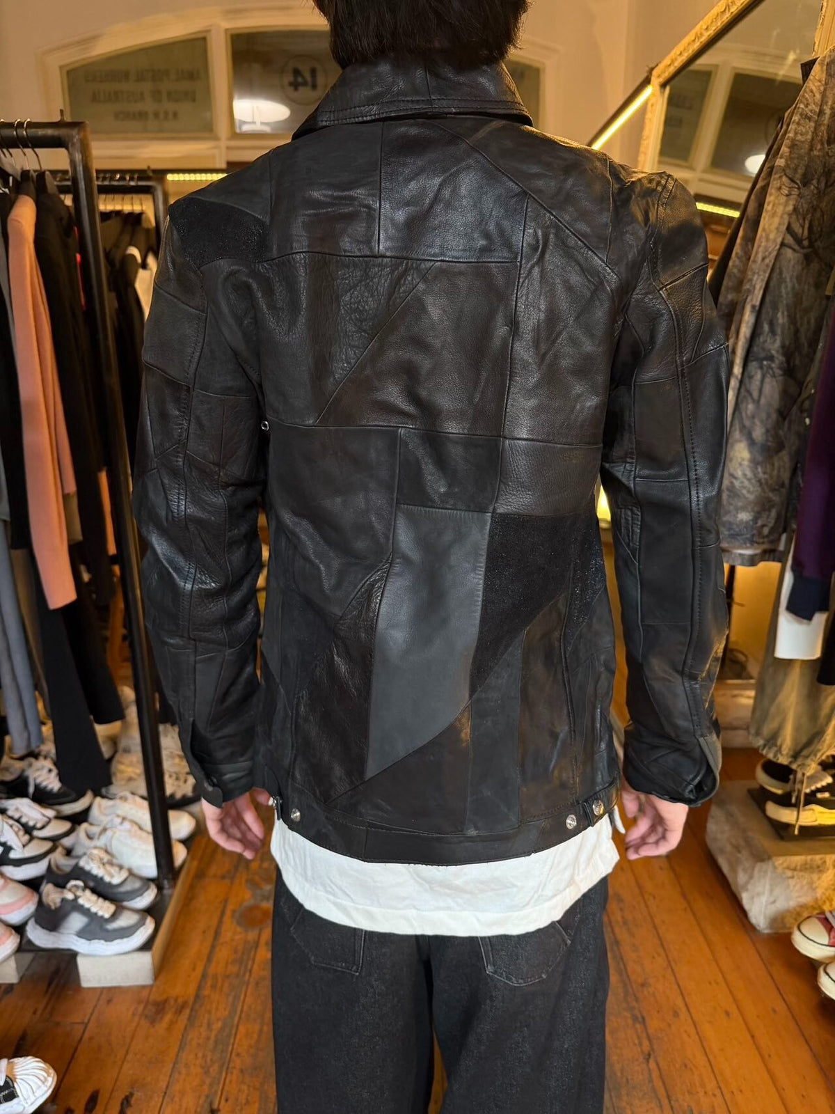 roarguns SS10 Black Patchwork Leather Jacket