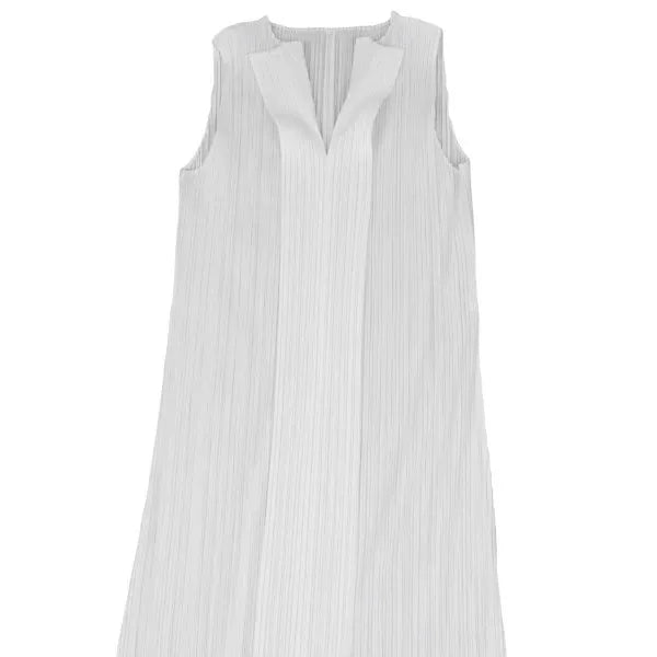 Issey Miyake Vintage White Pleated Dress