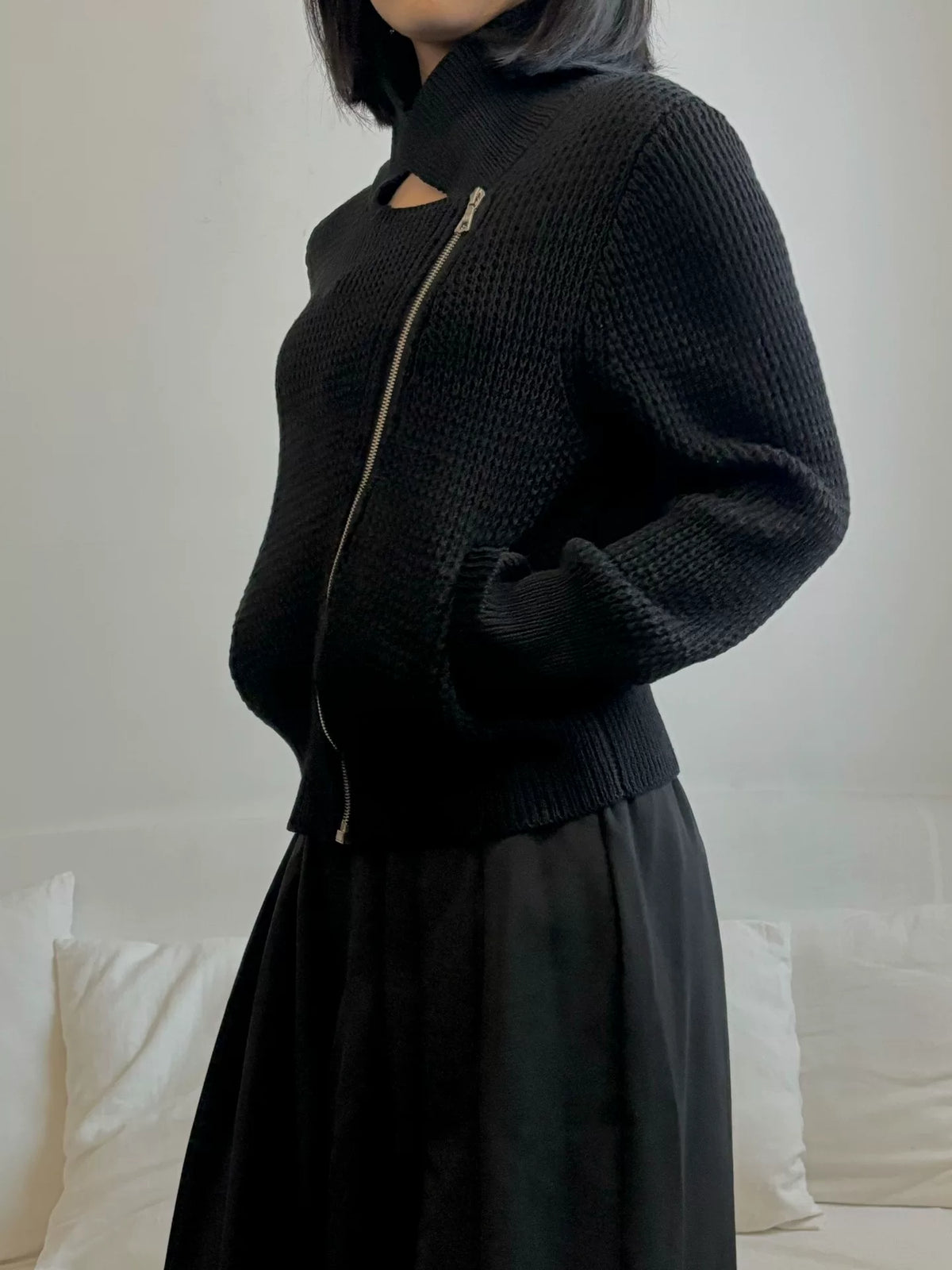 Dries Van Noten | Diagonal Zip Knit Jacket