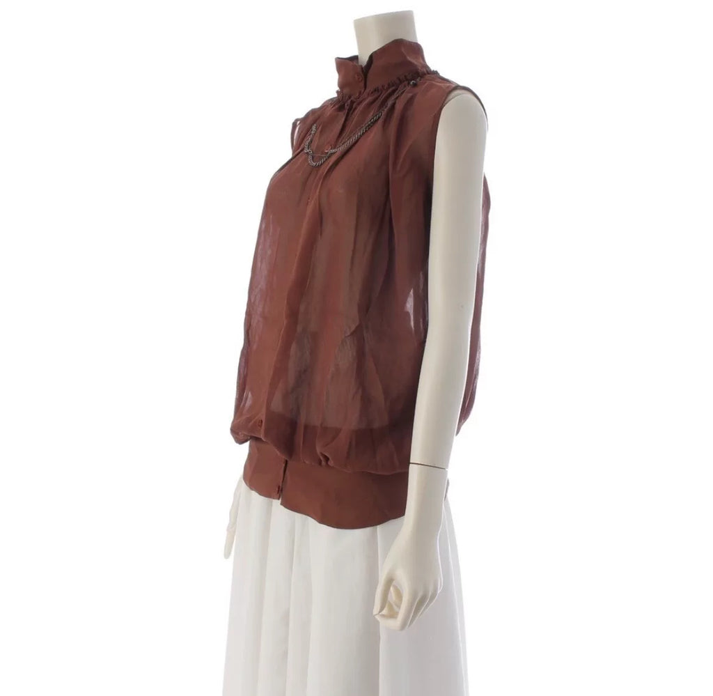 Jean Paul Gaultier Turtleneck Sleeveless Razor-Embellished Shirt