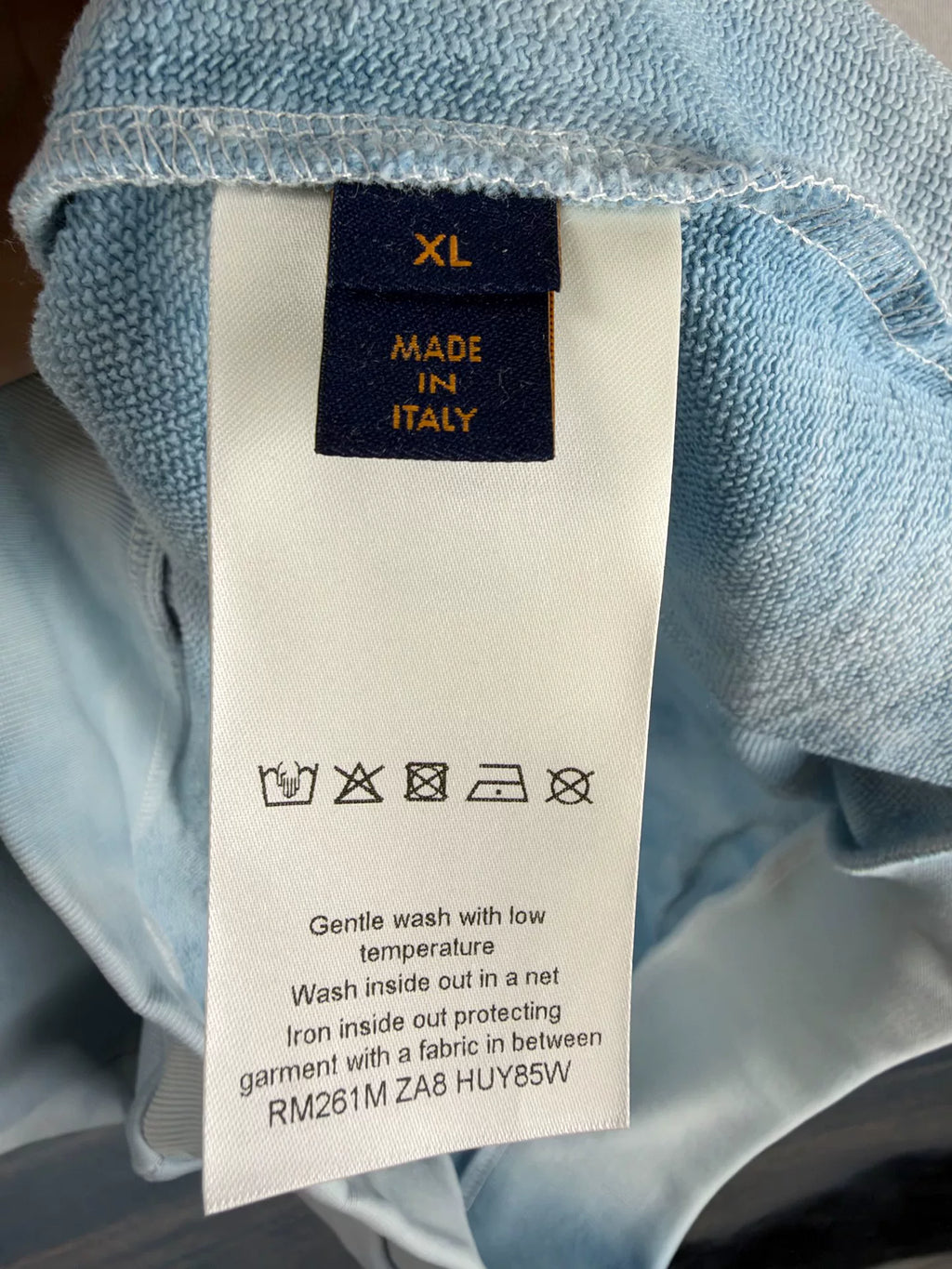 Louis Vuitton SS26 White Blue Tie-Dye Letter Embroidered Sweater