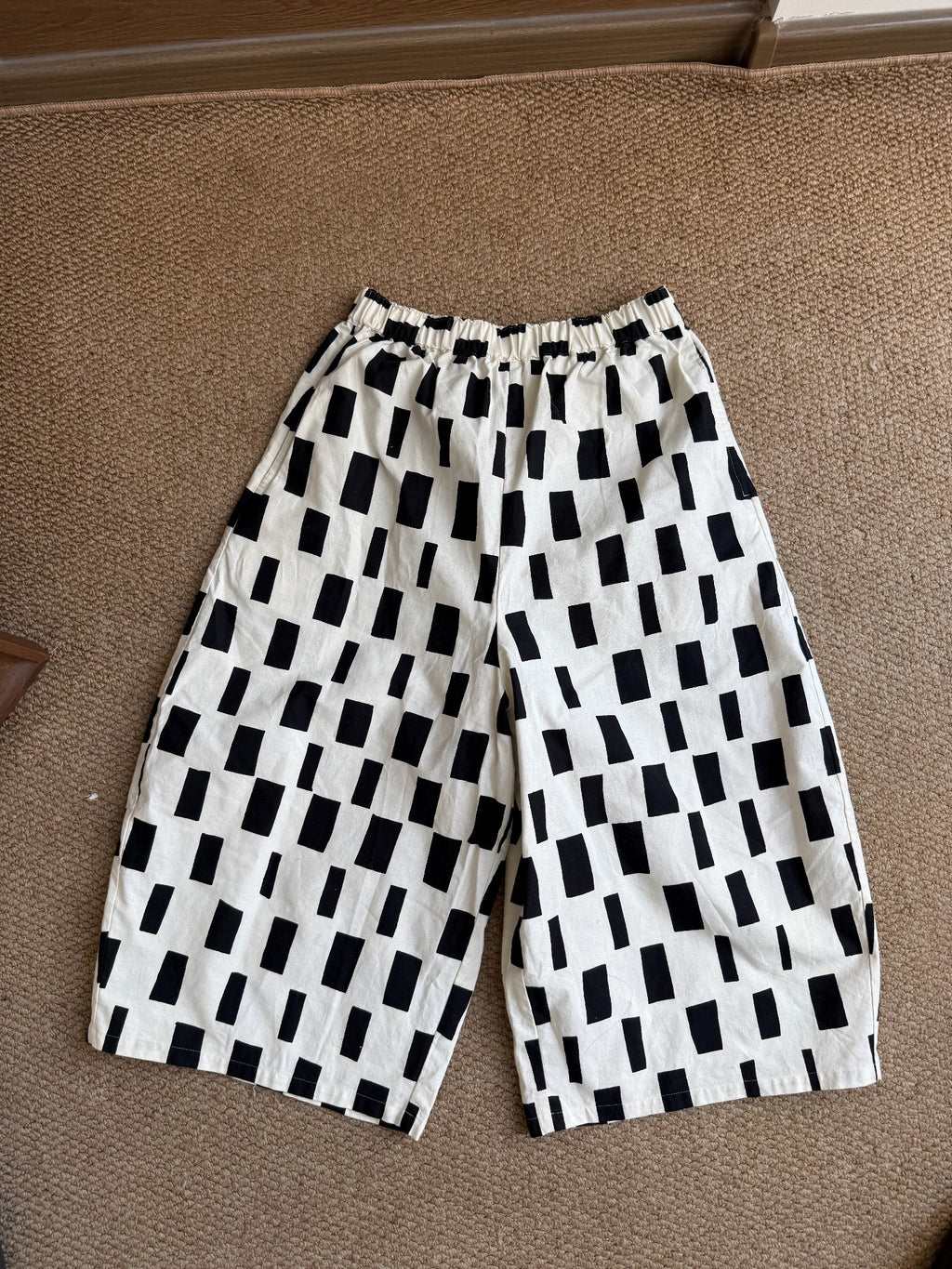 Junya Watanabe Black White Plaid Lantern Shorts