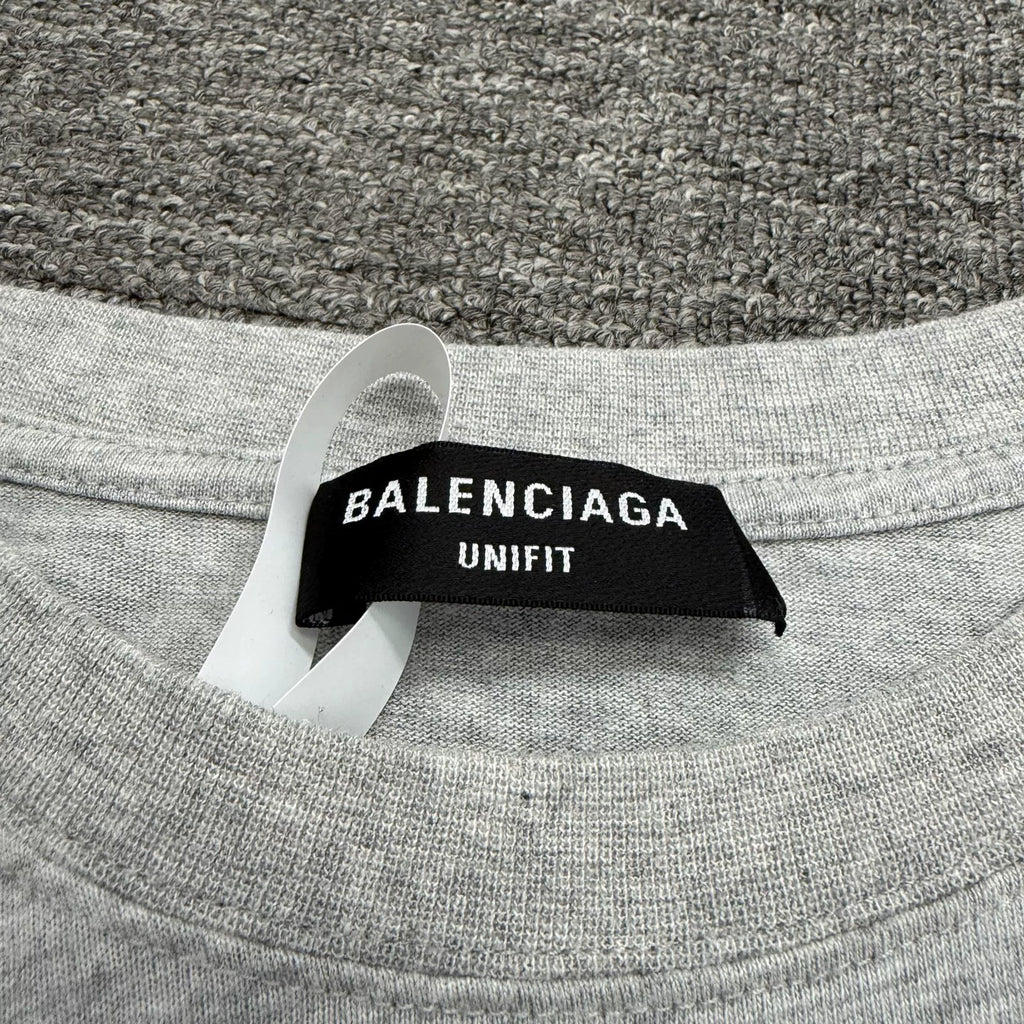 Balenciaga Inverted Embroidered Letter Short Sleeve Top