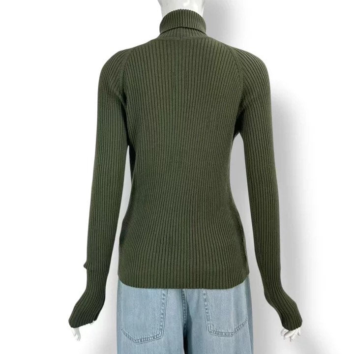 HERMES 1980s Turtleneck Cashmere Blend Knit Sweater