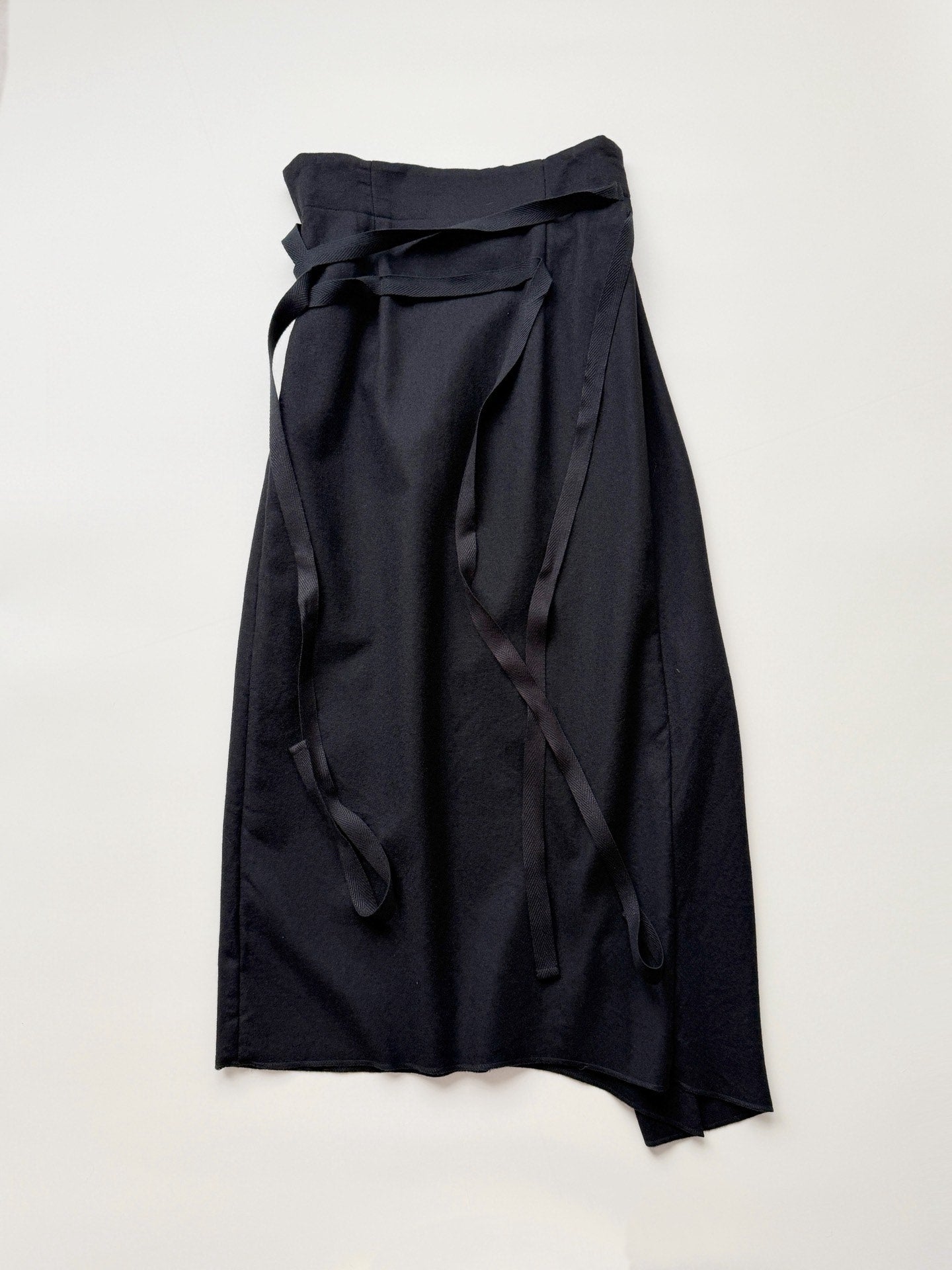 Comme Des Garcons Wool Tie Black Skirt - Devines