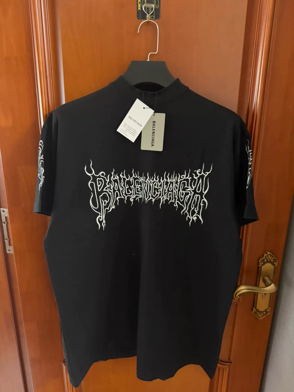 Balenciaga Flame Sanskrit Short Sleeve T-Shirt