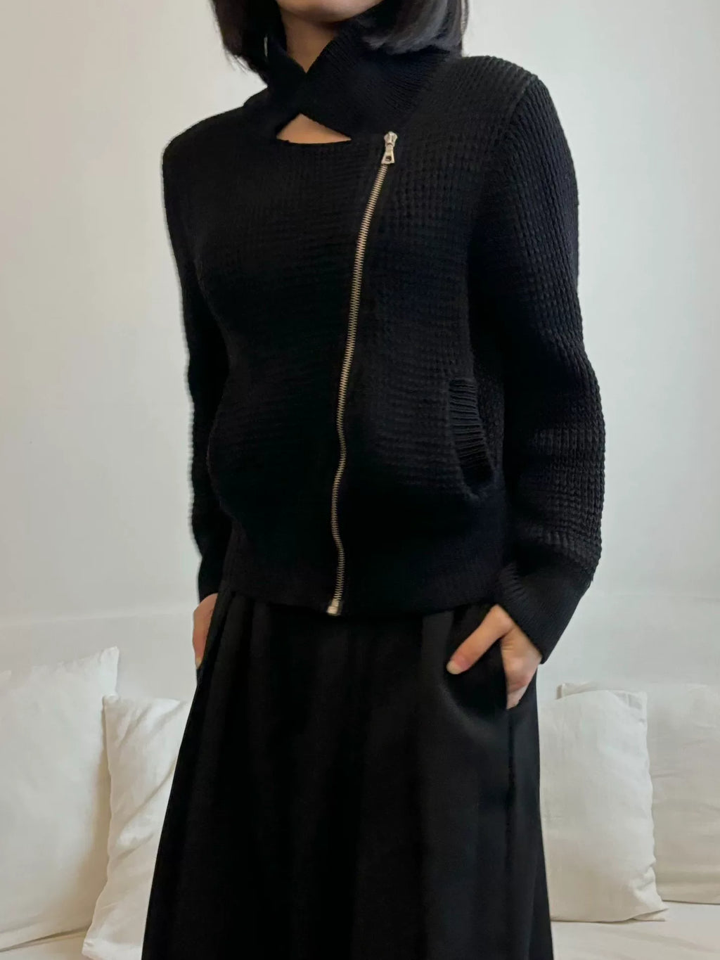 Dries Van Noten | Diagonal Zip Knit Jacket