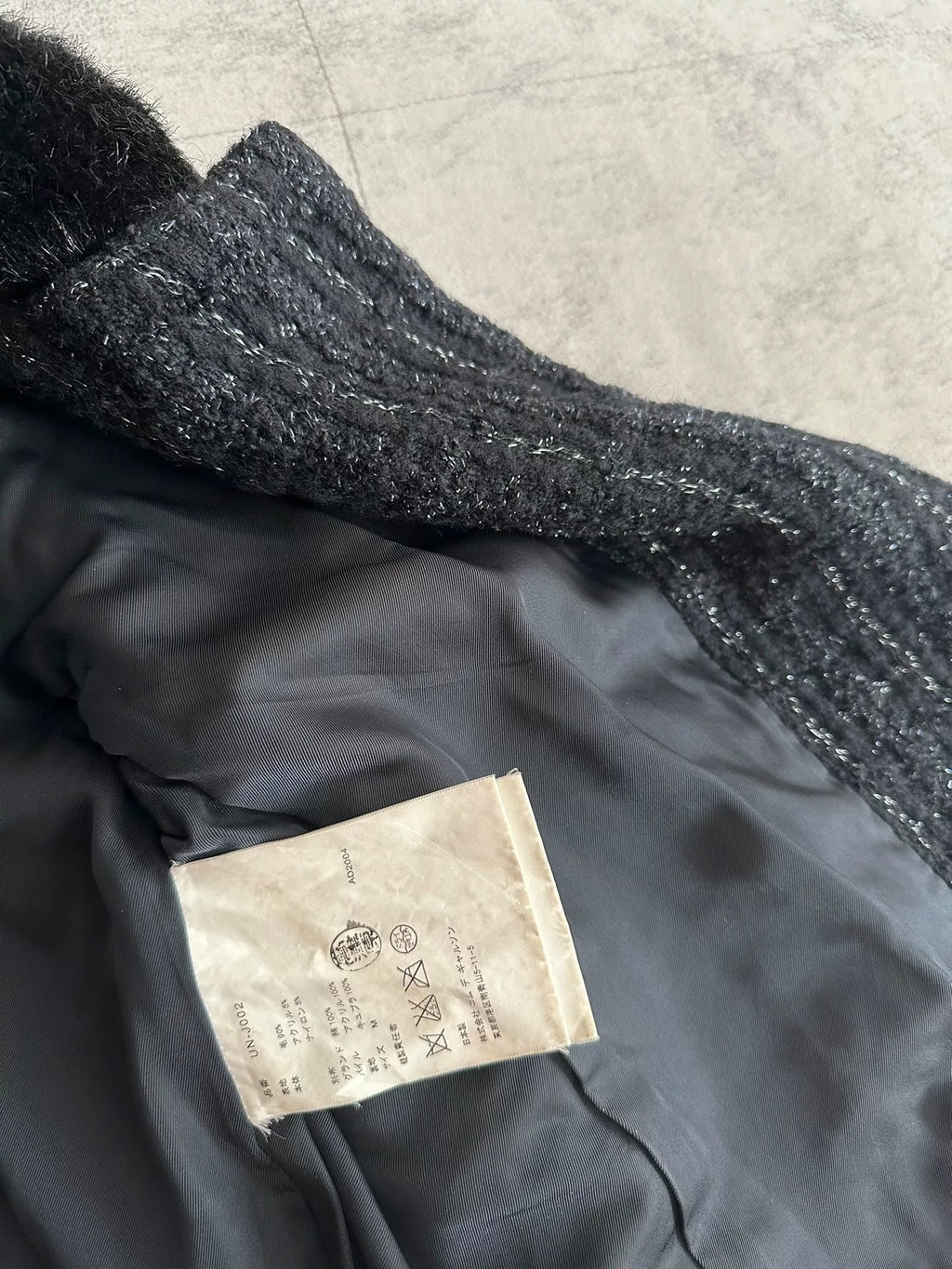 Junya Watanabe fur-trimmed tweed coat