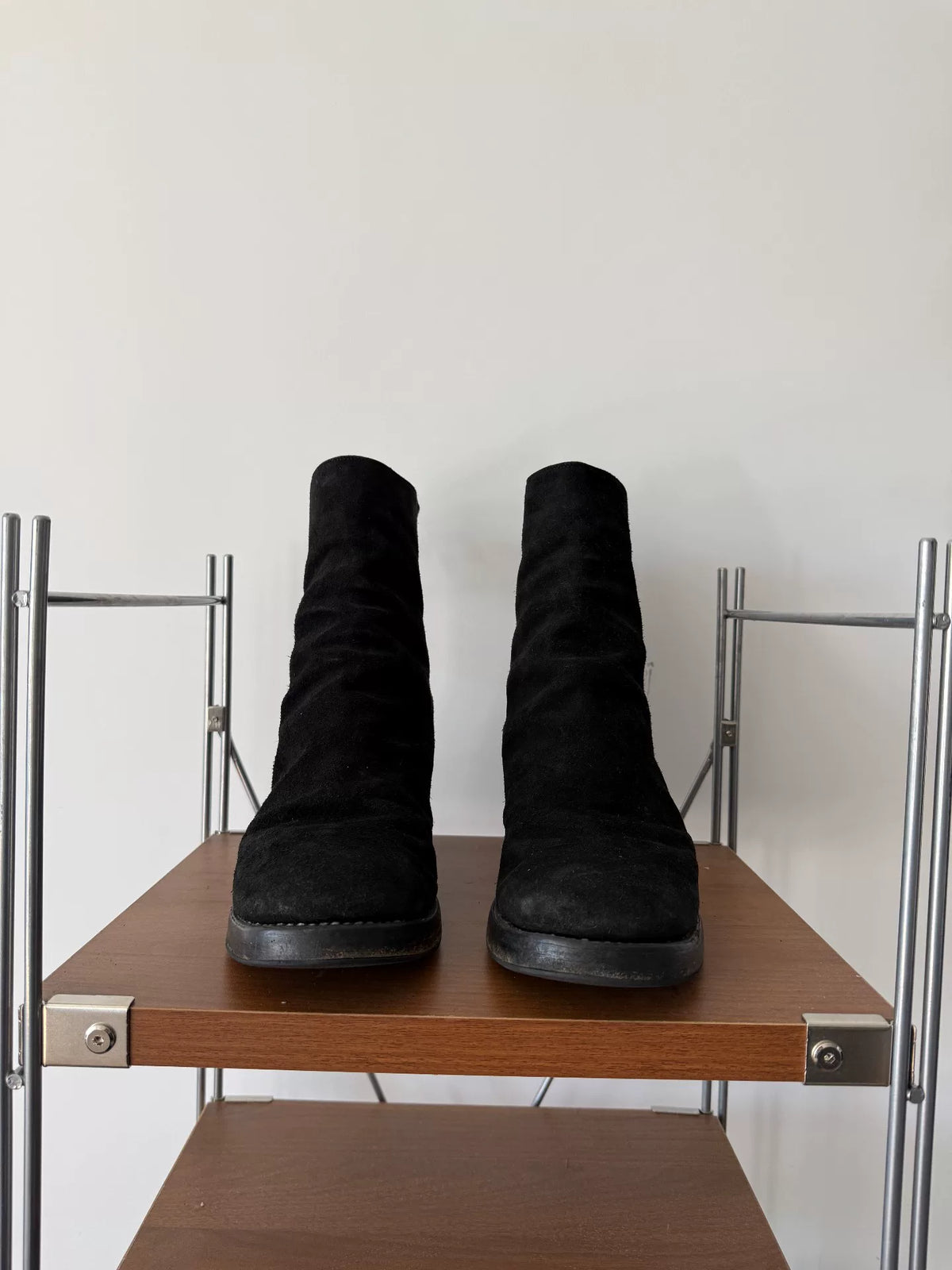 Guidi 788z Black Suede Horsehide Bottomed Large Size Men’s Boots