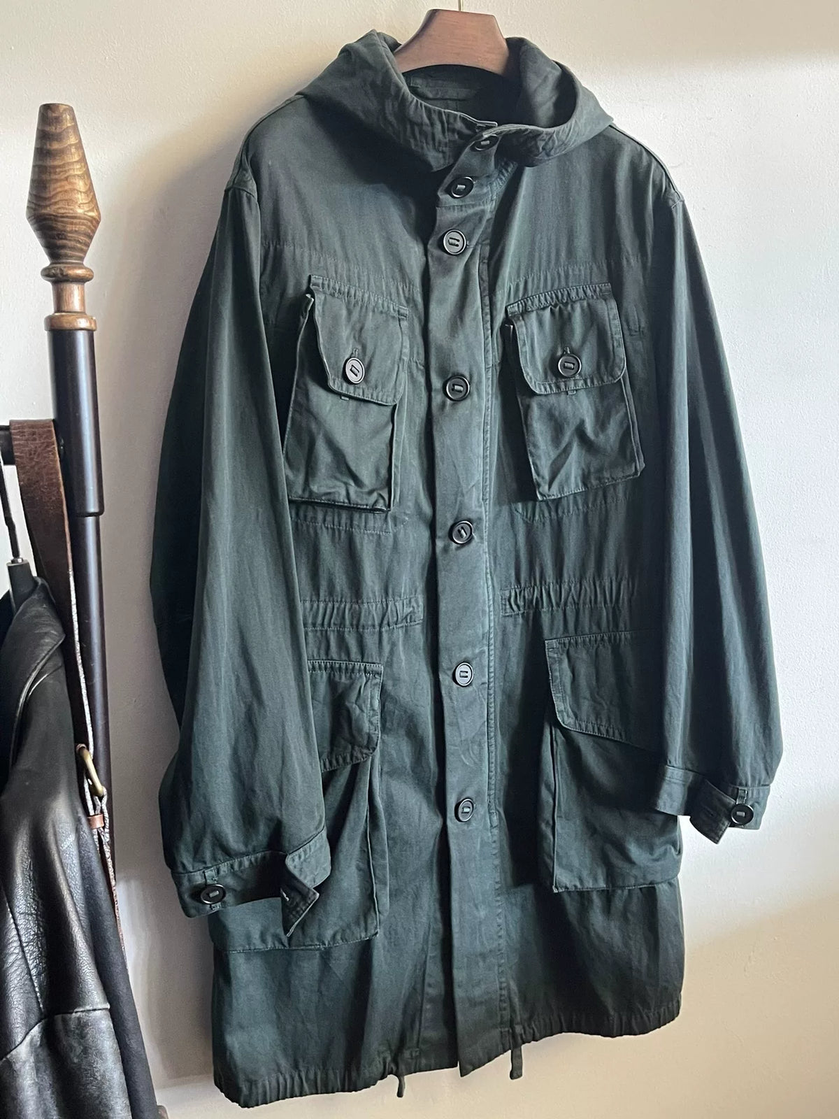 Dries Van Noten SS19 Hooded Cotton Coat