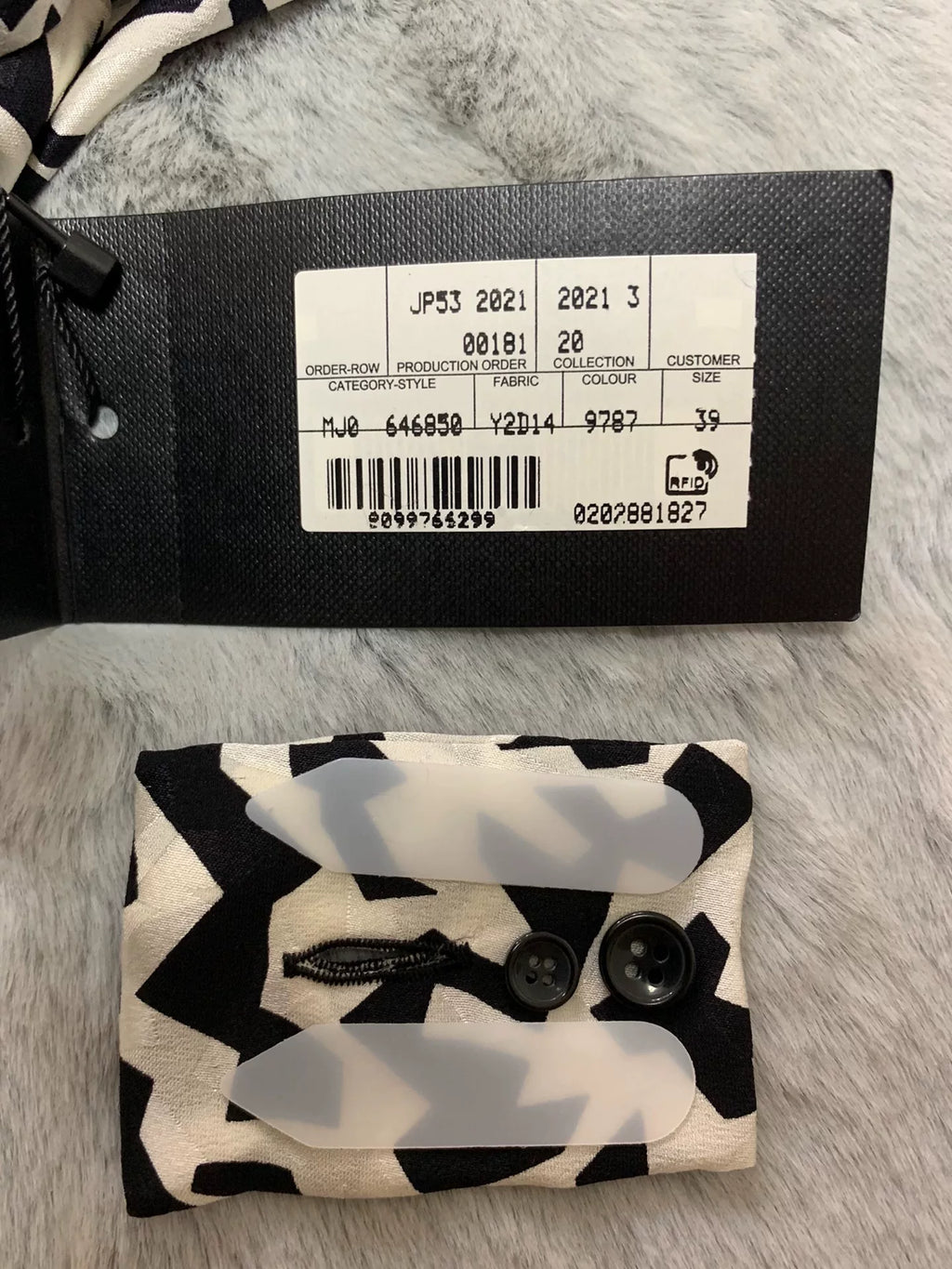 Saint Laurent 21FW Runway Silk Black White All-Over Print Shirt