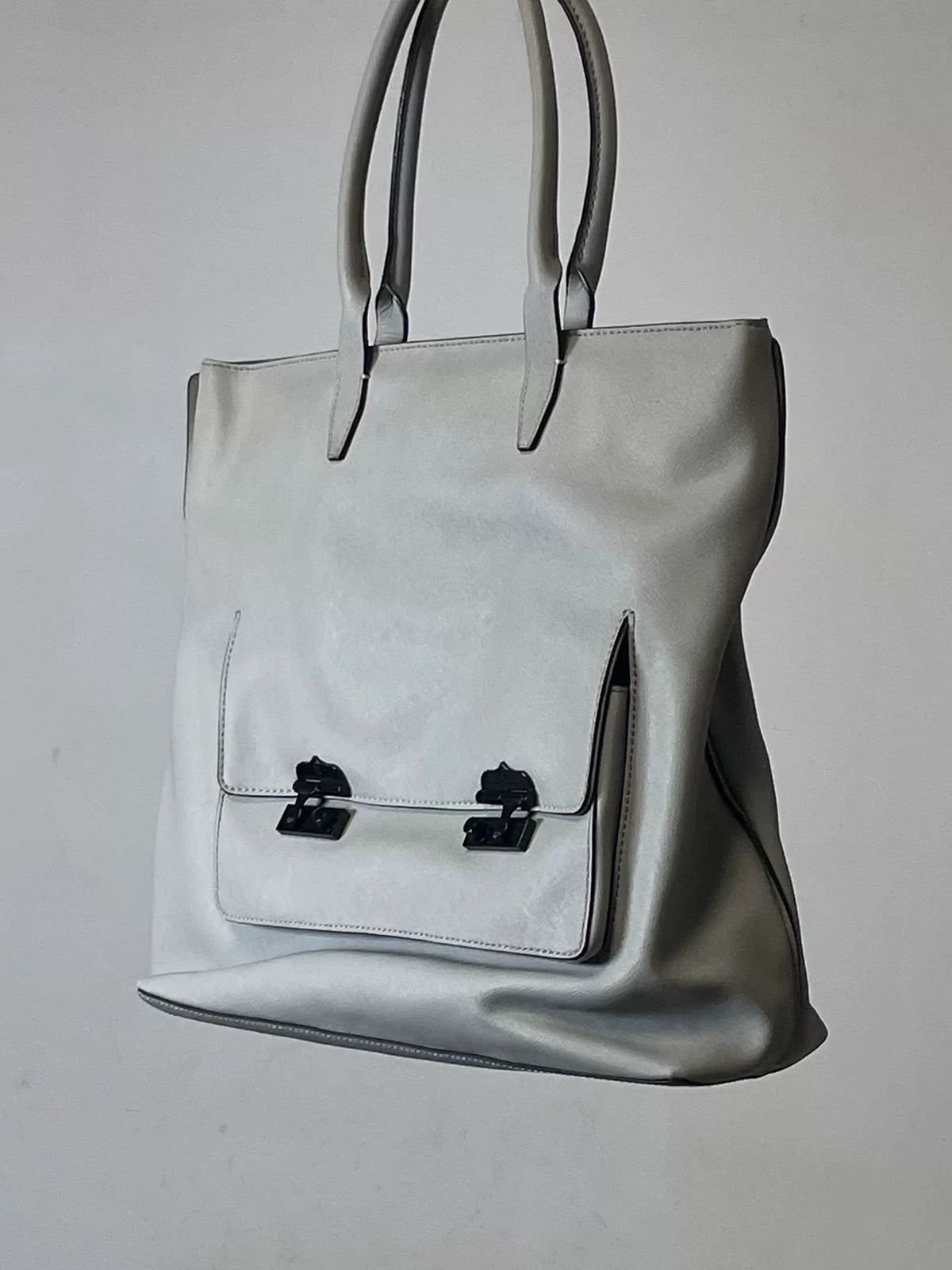 Alexander McQueen Silver Moon Grey Handbag