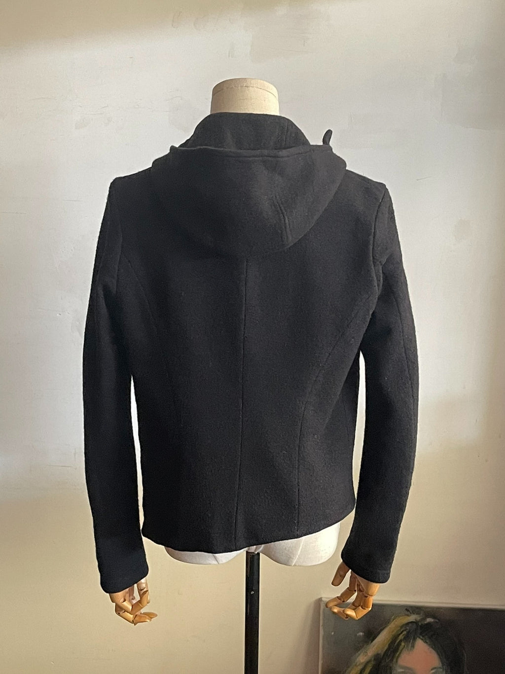 Ann Demeulemeester Round Moon Blade Wool Hooded Sweater