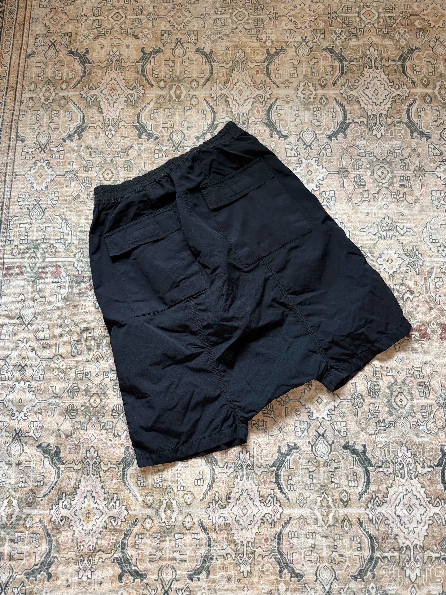 Rick Owens Black Fly-Front Shorts