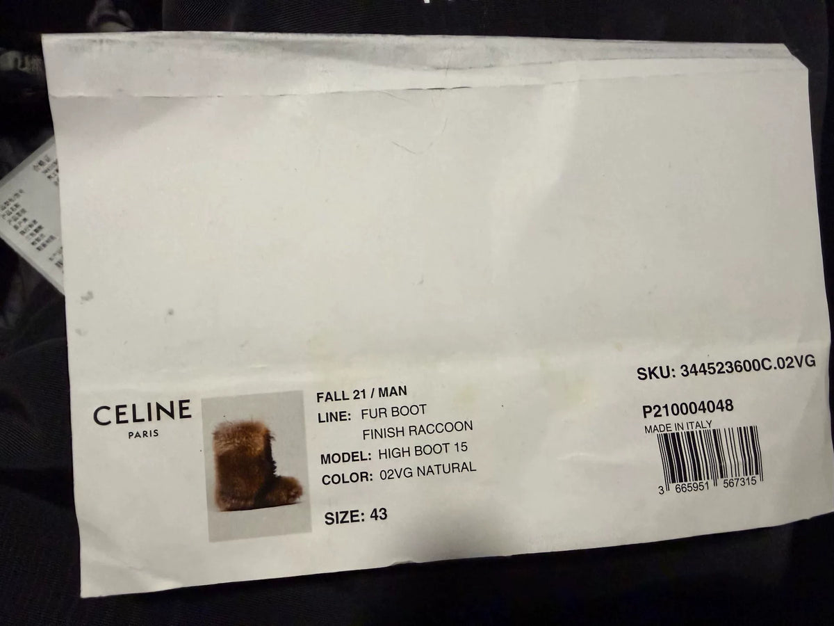 21AW CELINE HOMME Faux Fur Boots in Brown