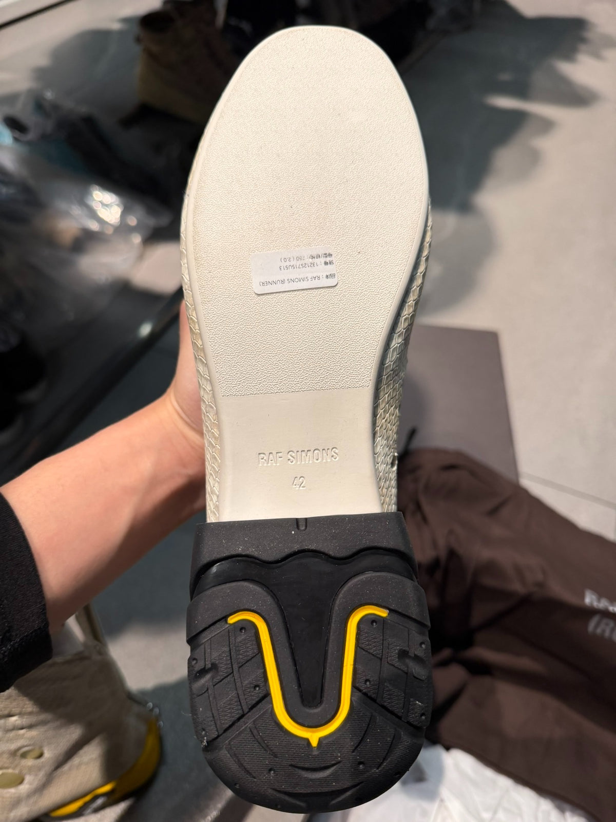 Raf Simons Snake Print High-Top Sneakers