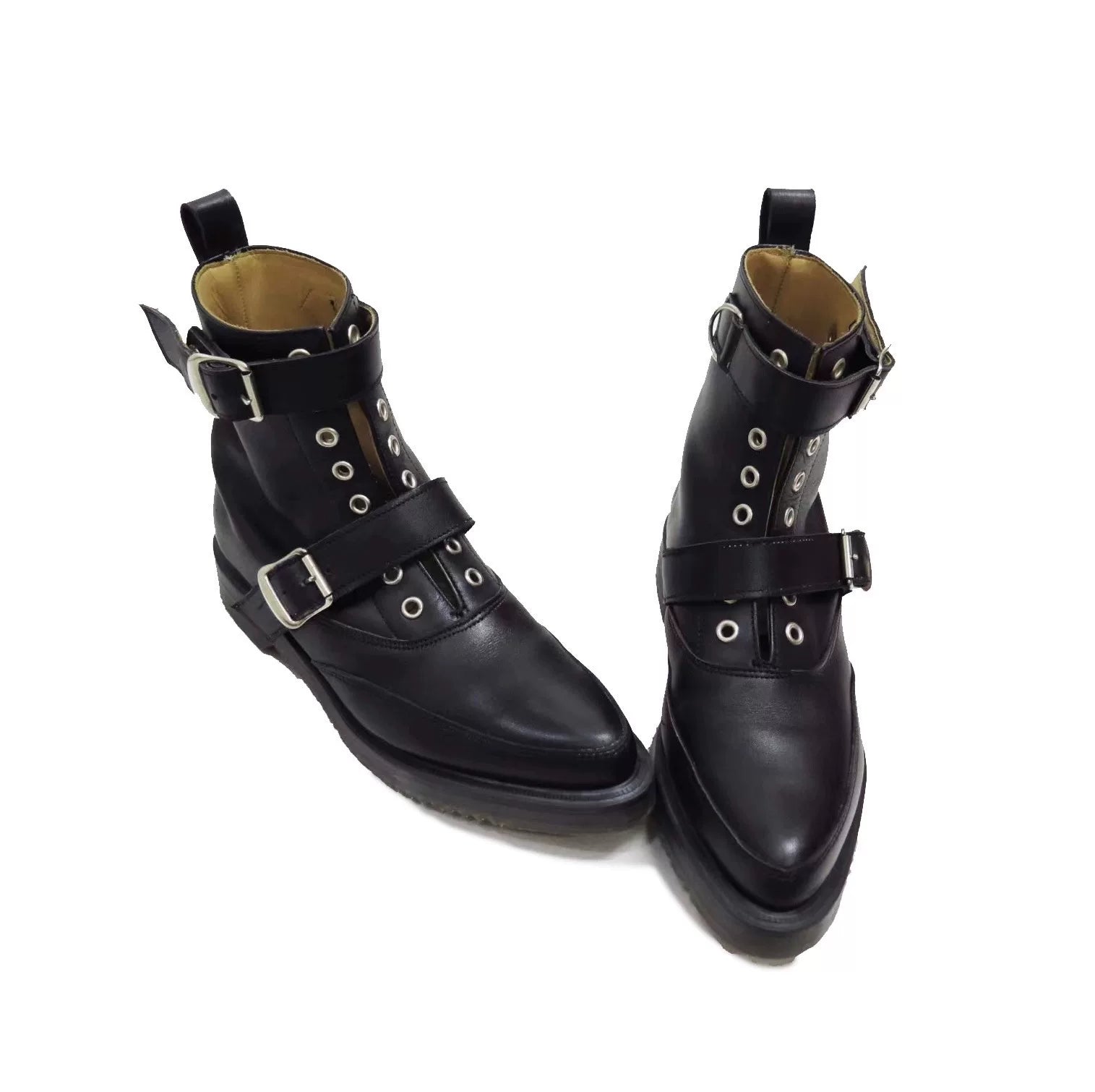 Yohji Yamamoto Femme George Cox George Runway Silver Metallic Shoes
