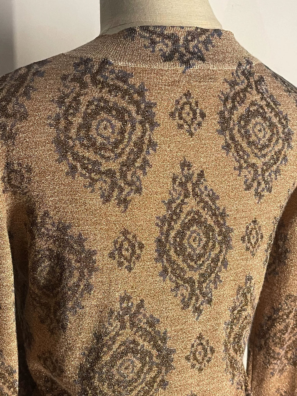 Dries Van Noten Gold Thread Fine Sparkle Knit Cardigan