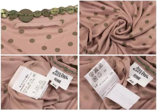 Jean Paul Gaultier Vintage Pink Polka Dot Button Top