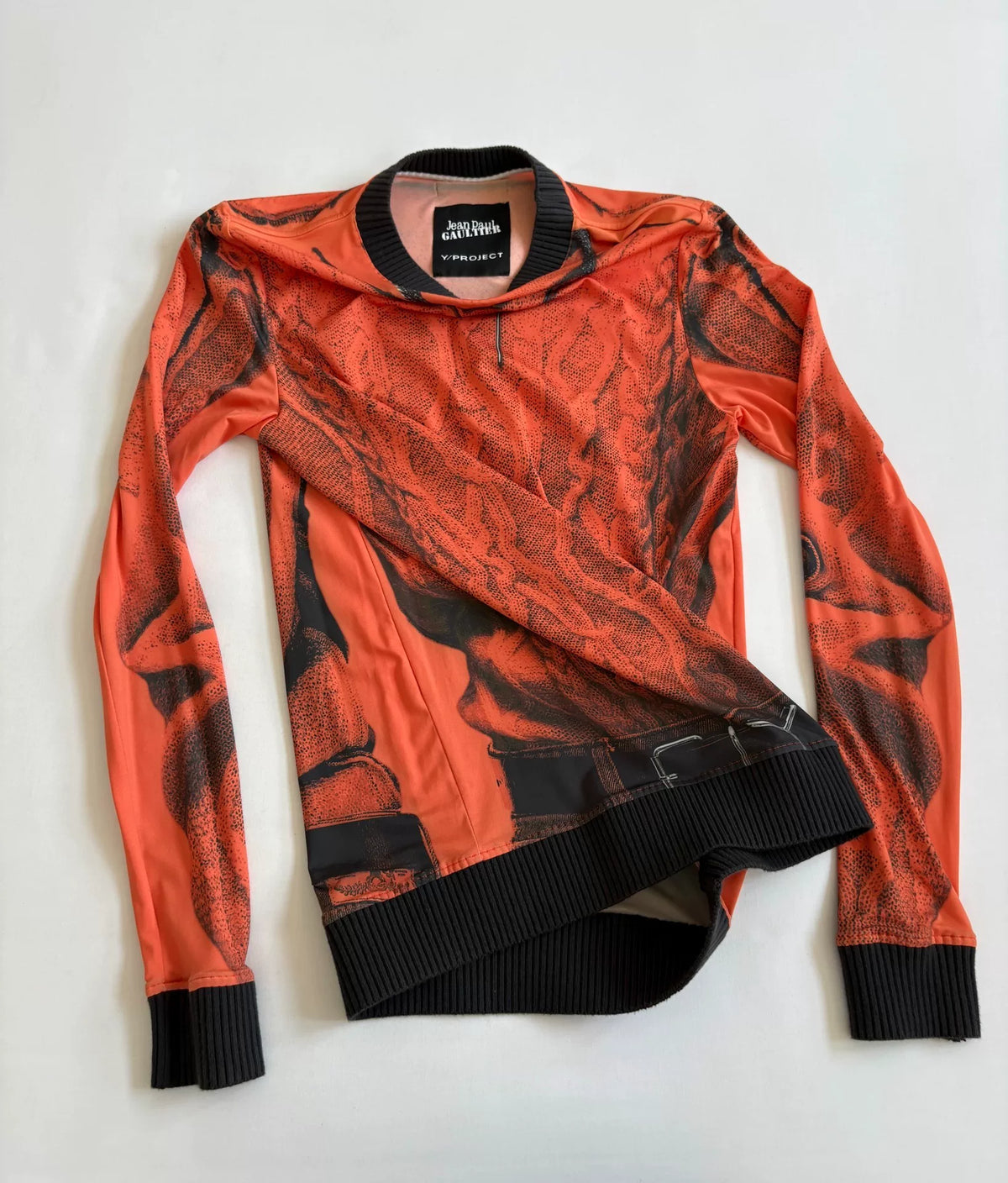 Jean Paul Gaultier Yproject Print Mesh Panel Knit Top