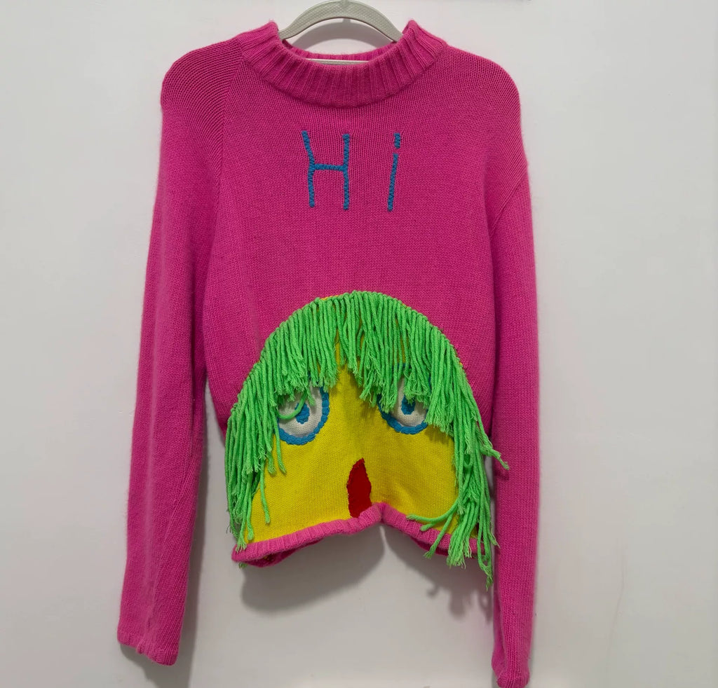 Walter van Beirendonck runway cartoon sweater